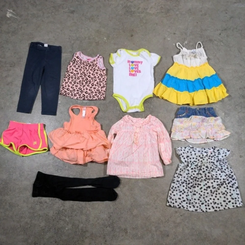 Baby Girl Toddler Clothing Lot 2T 24M 10pc Lot Mixed Brands Nike Carters Jumping